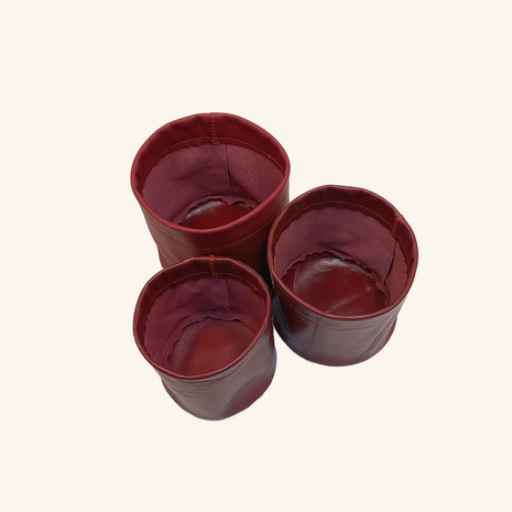 Bloempot leer rood